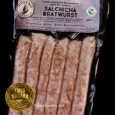 Carne de cerdo negro salchicha bratwurst orgánica (250 g)